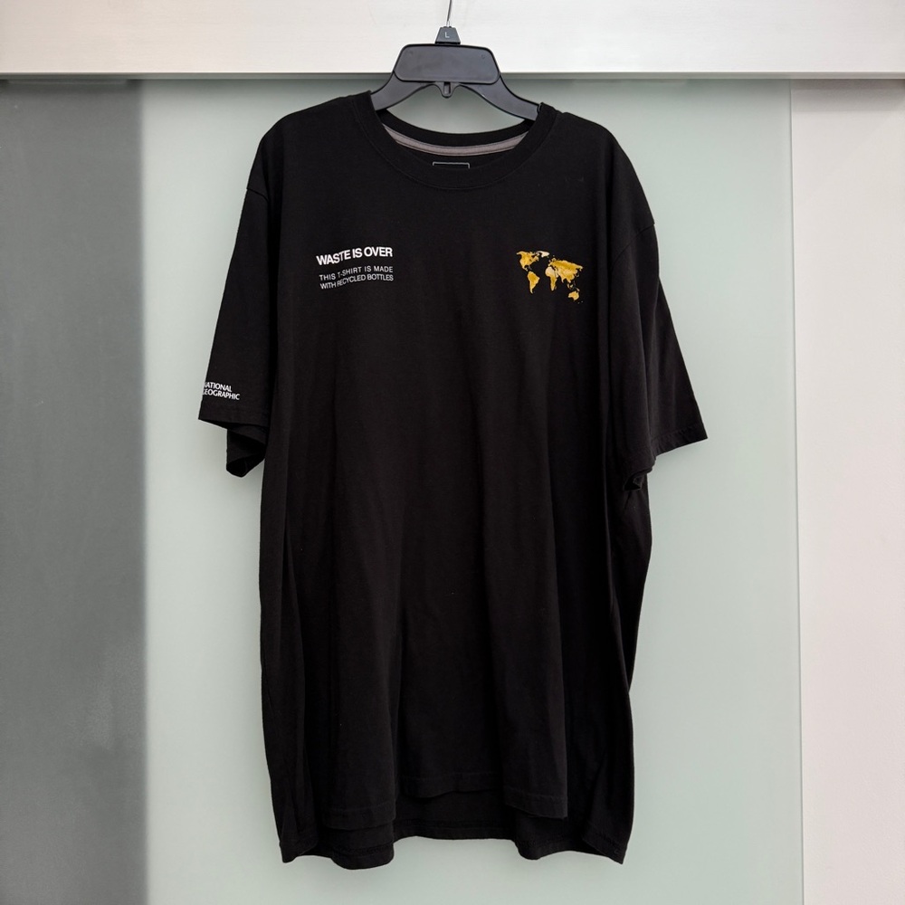 The North Face Black Tee with Yellow World Map